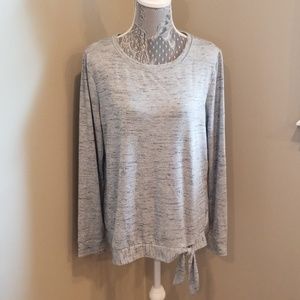 Croft & Barrow large long sleeve top w/ tie front